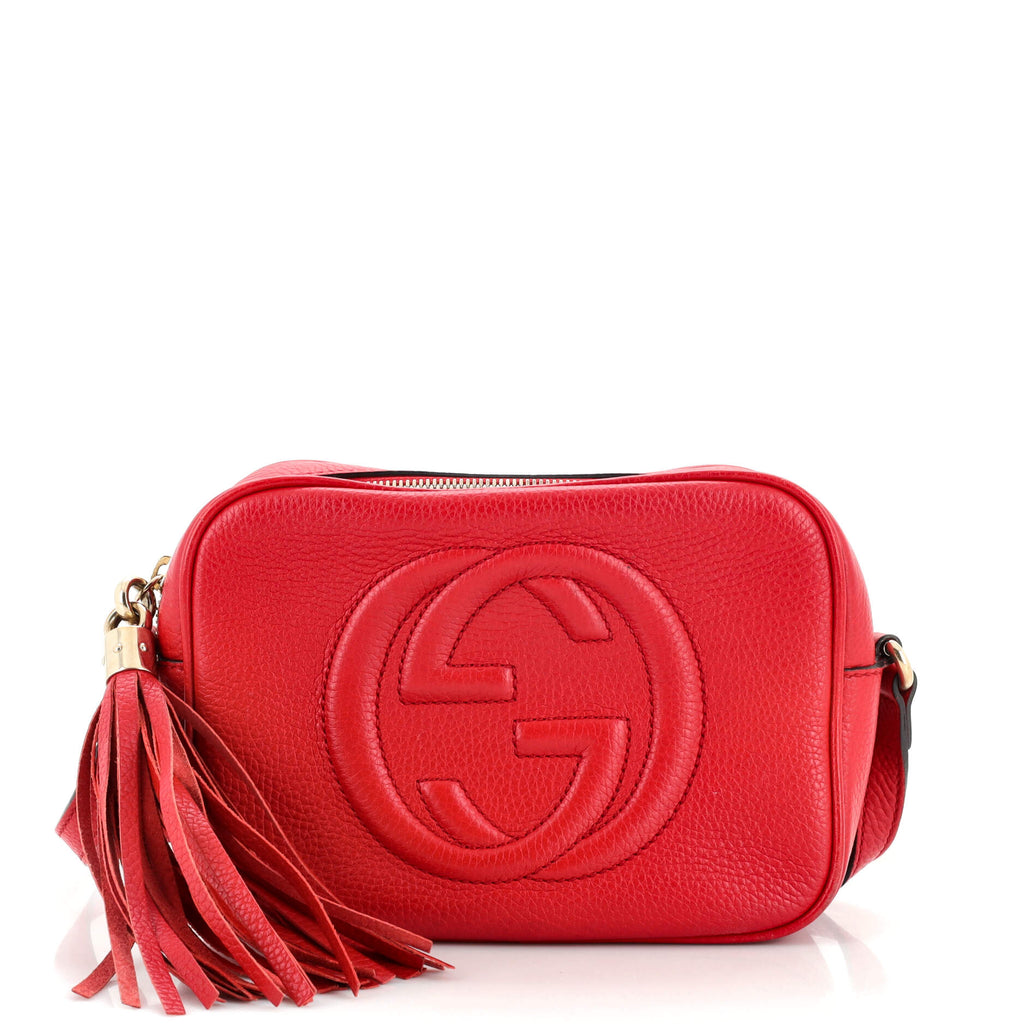 Gucci – Gucci Ophidia GG Small Shoulder Bag Red Suede Black Patent Leather  – Queen Station